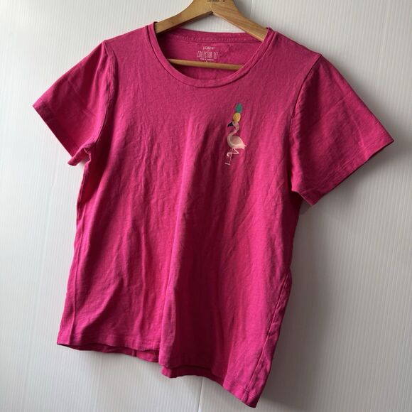 J. Crew Factory Women's "Flamingo w Pineapple" Collector's T Shirt Pink Sz L - Picture 6 of 12